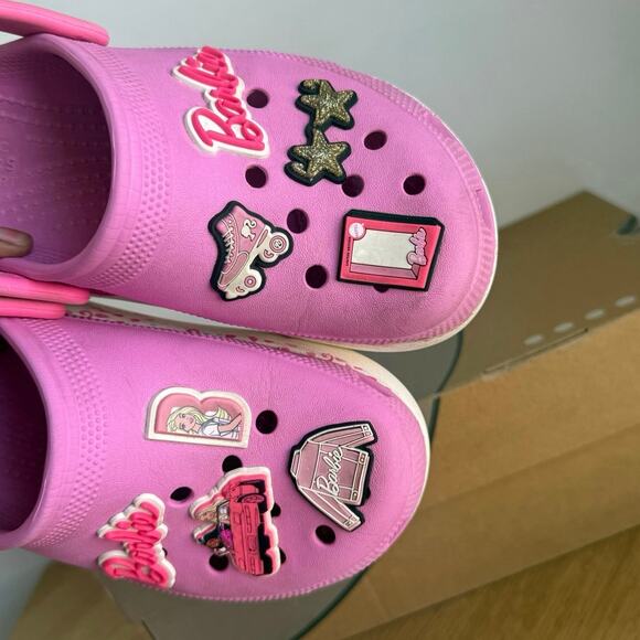 Limited Edition Crocs X Barbie Girls Clog Barbie Pink Kids Sandal - J 2 - Picture 6 of 9